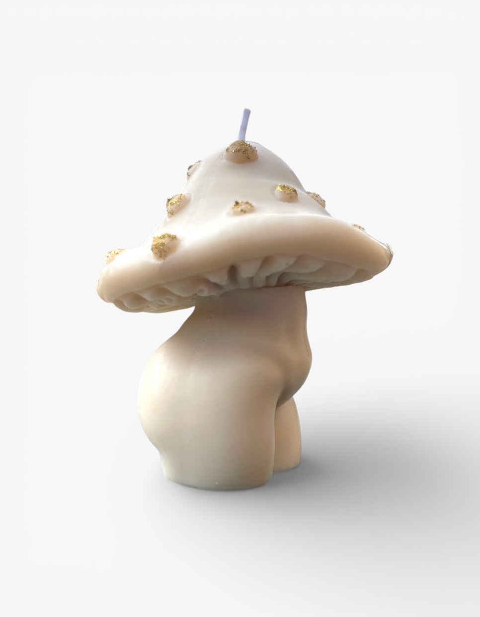 Bougie originale en forme de corps de femme et champignon