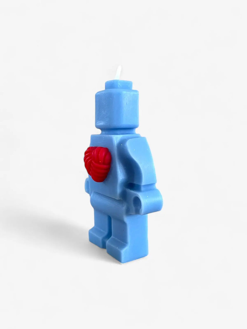 Bougie robot cœur bleu design original et amusant