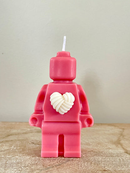 Bougie robot cœur