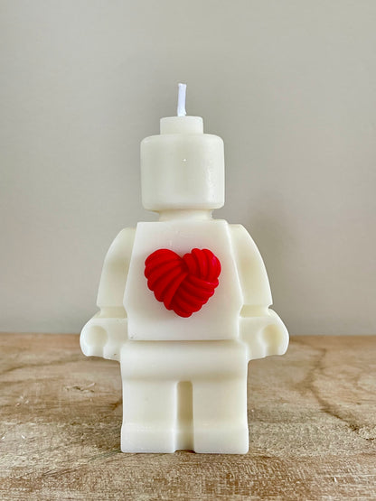 Bougie robot cœur