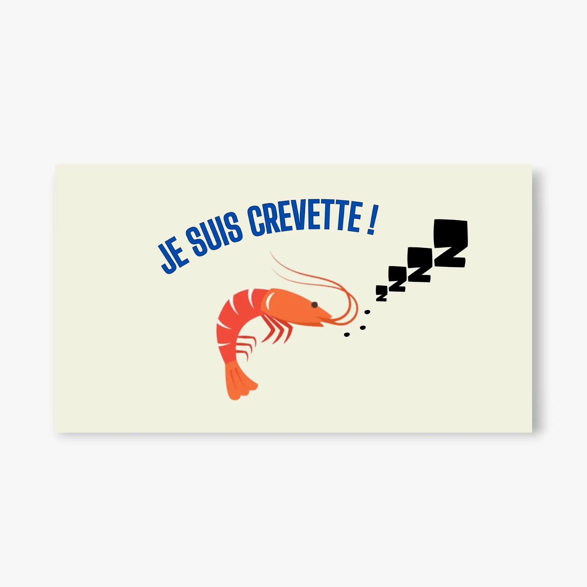 Illustration d'une petite crevette fatiguée - illustration 10x15cm papier photo 